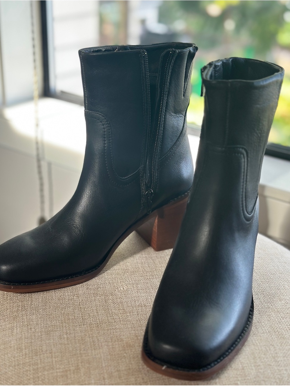 "Oslo" (or "Oslito") Black Leather Ankle Boot